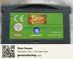 Open Season Game Boy Advance, PAL cartridge label