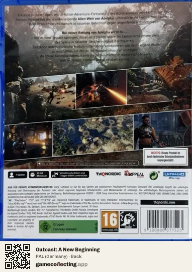 Outcast: A New Beginning PlayStation 5, Germany box back