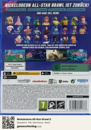 Nickelodeon All-Star Brawl 2 PlayStation 5, Germany box back
