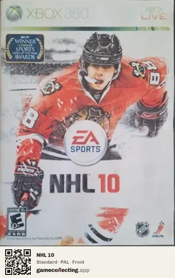 NHL 10 Xbox 360, PAL box front