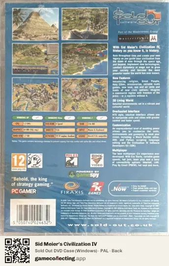 Sid Meier's Civilization IV Computer, PAL box back