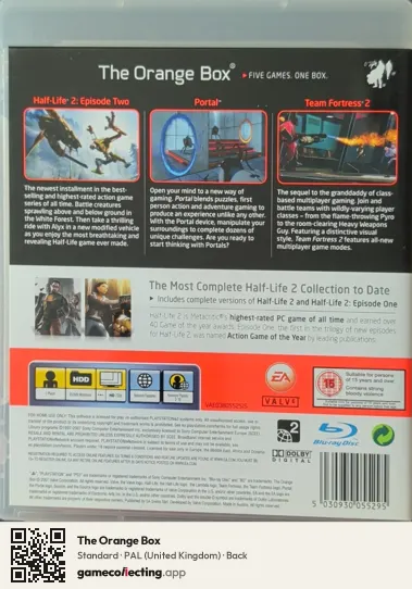 The Orange Box PlayStation 3, United Kingdom box back