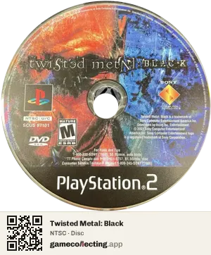 Twisted Metal: Black PlayStation 2, NTSC disc