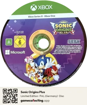 Sonic Origins Plus Xbox Series X, PAL disc