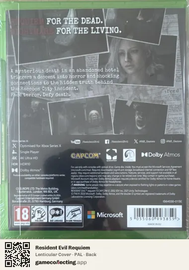 Resident Evil Requiem Xbox Series X, PAL box back