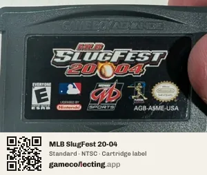 MLB SlugFest 20-04 Game Boy Advance, NTSC cartridge label