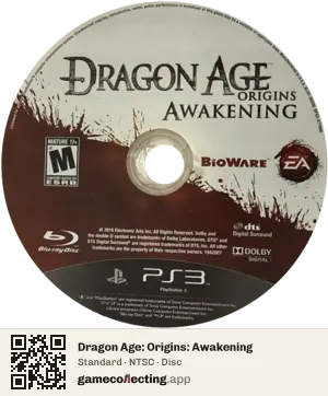 Dragon Age: Origins: Awakening PlayStation 3, NTSC disc