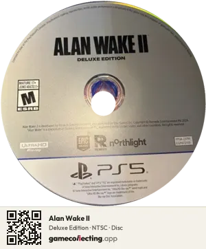 Alan Wake II PlayStation 5, NTSC disc