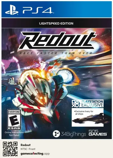 Redout PlayStation 4, NTSC box front