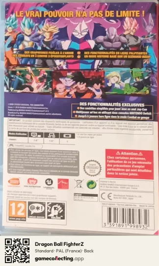 Dragon Ball FighterZ Nintendo Switch, France box back