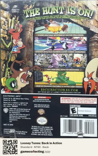 Looney Tunes: Back in Action Nintendo GameCube, NTSC box back