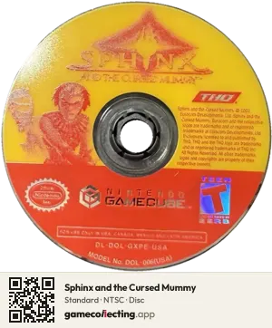 Sphinx and the Cursed Mummy Nintendo GameCube, NTSC disc