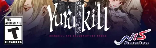 Yurukill: The Calumniation Games, the ESRB box on its front