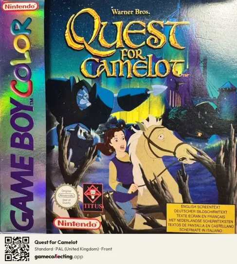 Quest for Camelot Game Boy Color, United Kingdom box front