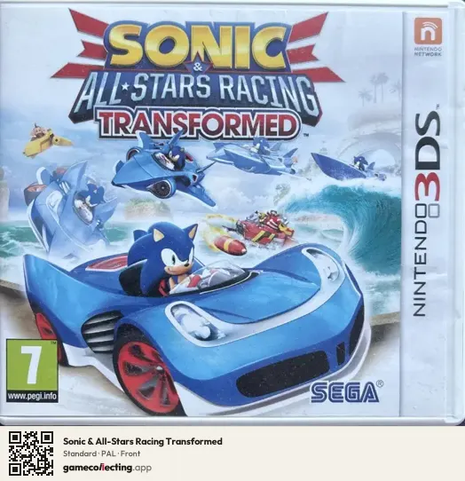 Sonic & All-Stars Racing Transformed Nintendo 3DS, PAL box front