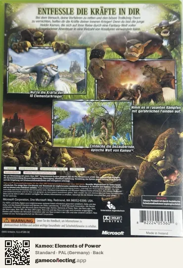 Kameo: Elements of Power Xbox 360, Germany box back