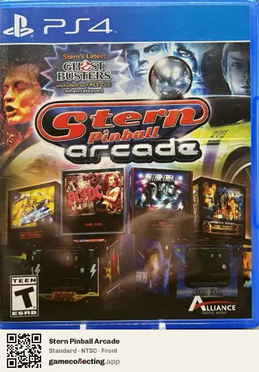 Stern Pinball Arcade PlayStation 4, NTSC box front