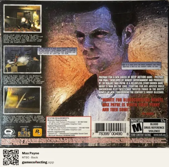 Max Payne Computer, NTSC box back