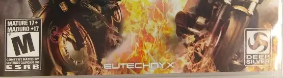 Ride to Hell: Retribution, the ESRB box on its front