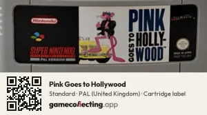Pink Goes to Hollywood Super Nintendo Entertainment System, PAL cartridge label