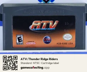 ATV: Thunder Ridge Riders Game Boy Advance, NTSC cartridge label