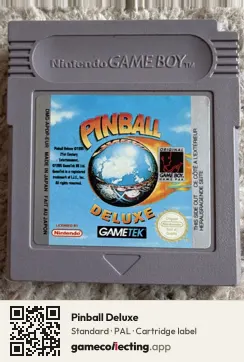 Pinball Deluxe Game Boy, PAL cartridge label