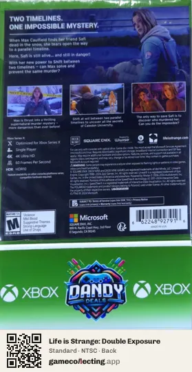 Life is Strange: Double Exposure Xbox Series X, NTSC box back