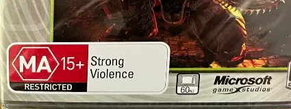 Gears of War, the Australian classification mark on its front