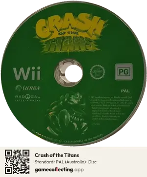 Crash of the Titans Nintendo Wii, PAL disc