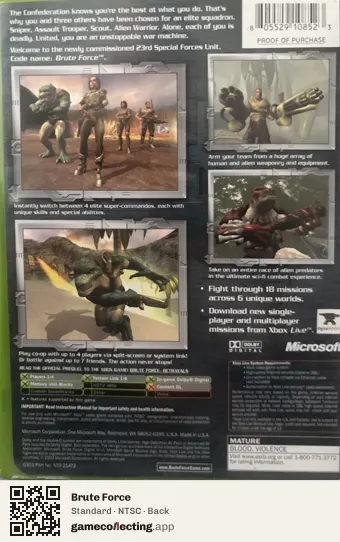 Brute Force Xbox, NTSC box back