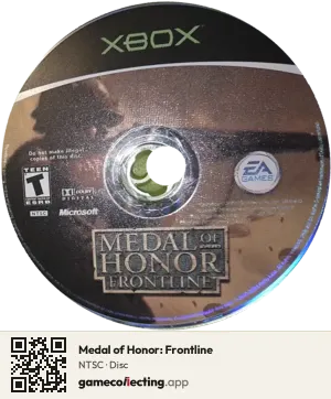 Medal of Honor: Frontline Xbox, NTSC disc