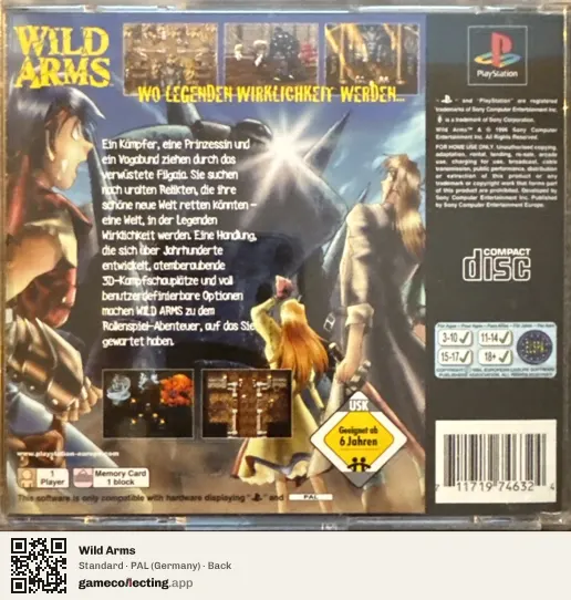 Wild Arms PlayStation, Germany box back