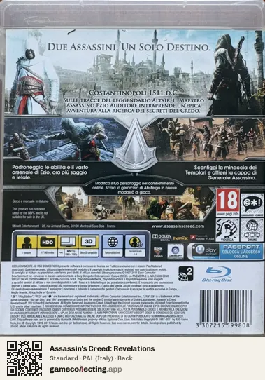 Assassin's Creed: Revelations PlayStation 3, Italy box back
