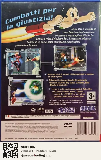 Astro Boy PlayStation 2, Italy box back