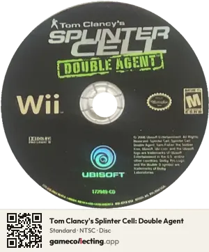 Tom Clancy's Splinter Cell: Double Agent Nintendo Wii, NTSC disc