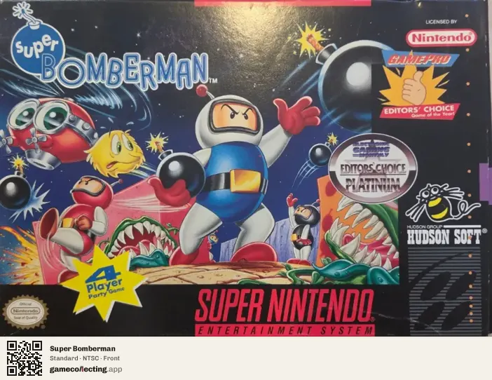 Super Bomberman Super Nintendo Entertainment System, NTSC box front