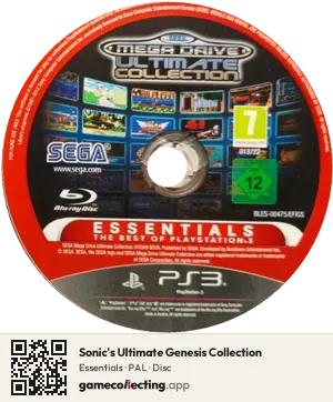 Sonic's Ultimate Genesis Collection PlayStation 3, PAL disc