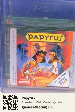Papyrus Game Boy Color, PAL cartridge label