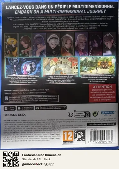 Fantasian Neo Dimension PlayStation 5, PAL box back