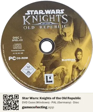 Star Wars: Knights of the Old Republic Computer, PAL disc
