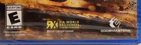 Dirt Rally, the ESRB box on its front
