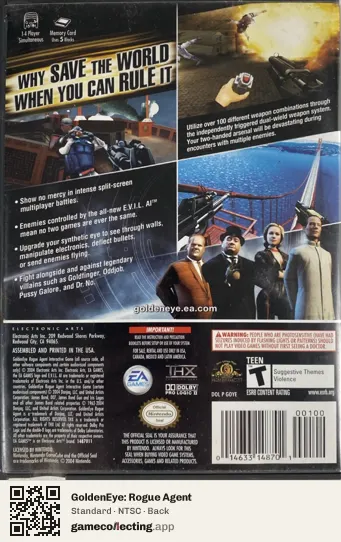 GoldenEye: Rogue Agent Nintendo GameCube, NTSC box back