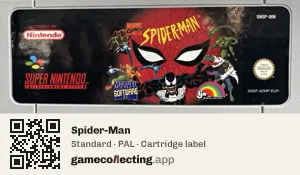 Spider-Man Super Nintendo Entertainment System, PAL cartridge label