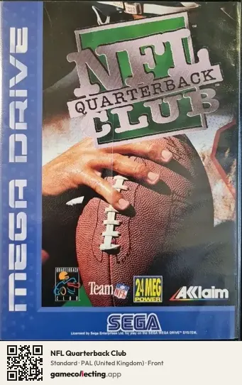 NFL Quarterback Club Sega Mega Drive / Genesis, United Kingdom box front