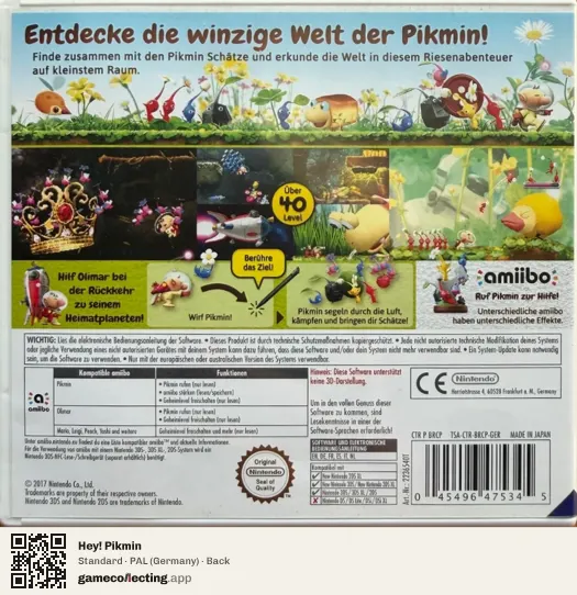 Hey! Pikmin Nintendo 3DS, Germany box back