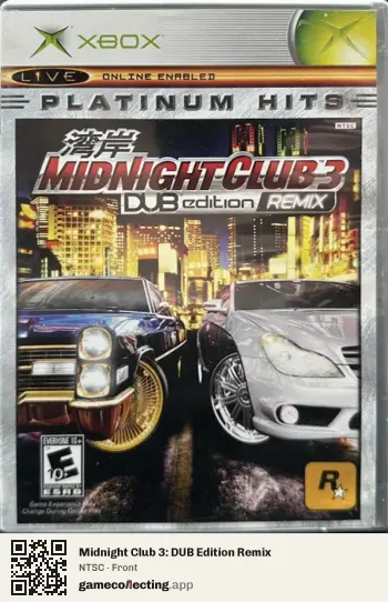 Midnight Club 3: DUB Edition Remix Xbox, NTSC box front