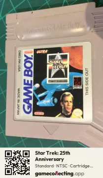 Star Trek: 25th Anniversary Game Boy, NTSC cartridge label