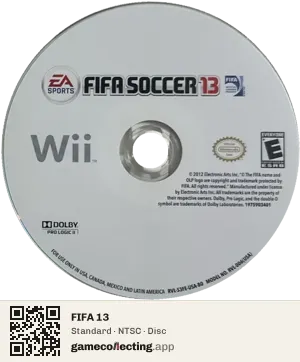 FIFA 13 Nintendo Wii, NTSC disc