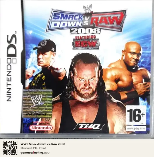 WWE SmackDown vs. Raw 2008 Nintendo DS, PAL box front