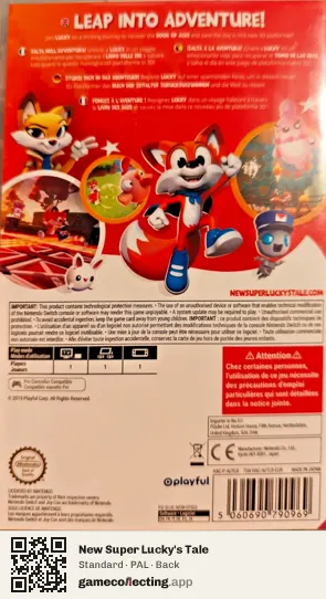 New Super Lucky's Tale Nintendo Switch, PAL box back